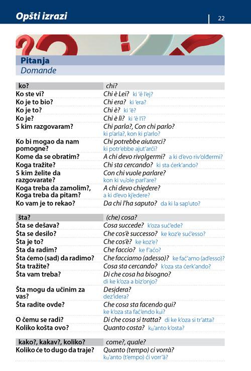 Italijanski – priručnik za konverzaciju, 3.&nbsp;izdanje